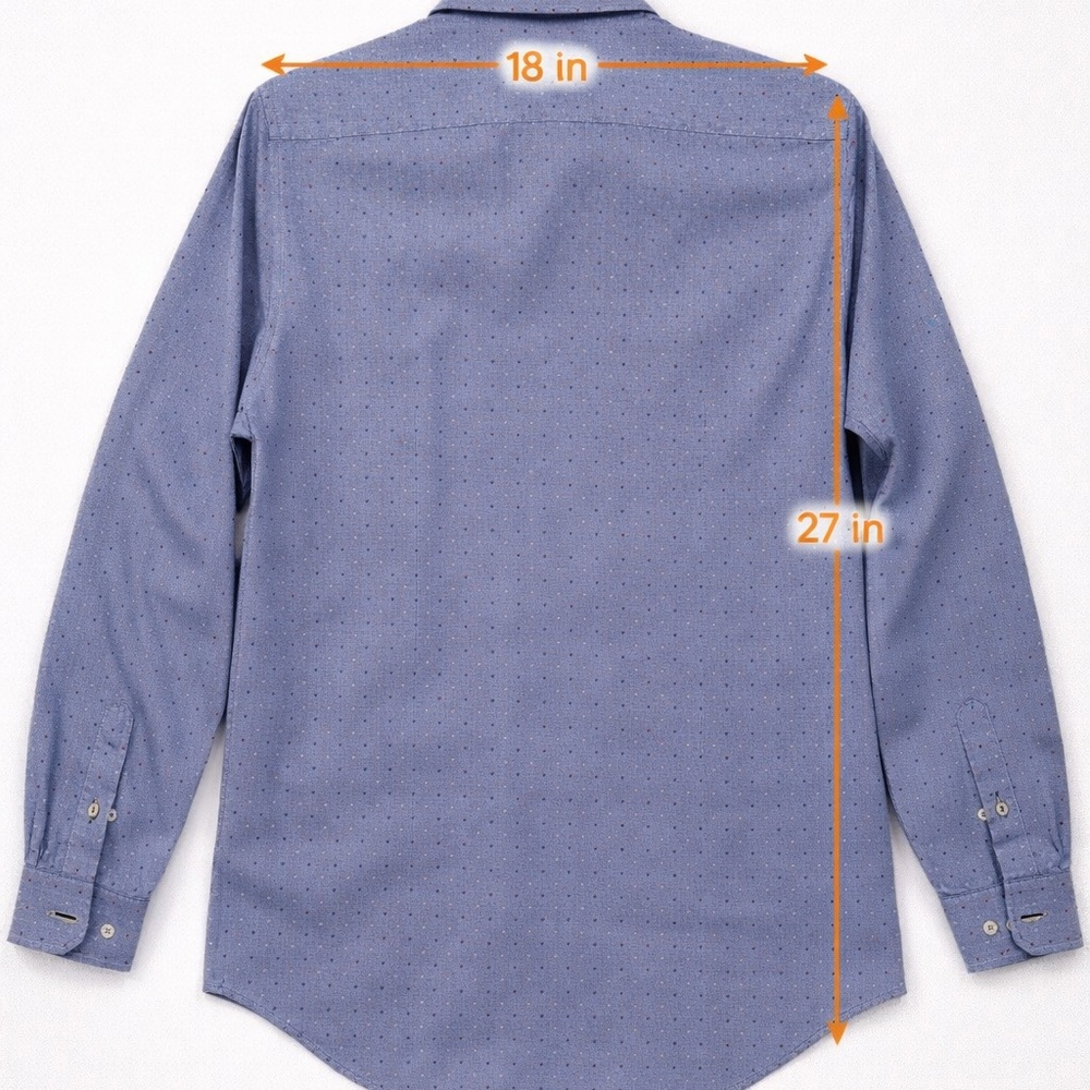 Zara Men's Blue Dress Shirt Slim Fit Size XL - Picture 8 of 9